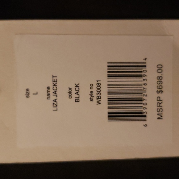 WALTER BAKER LIZA JACKET (BLACK) UNISEX - MSRP $698.00 - Picture 9 of 14